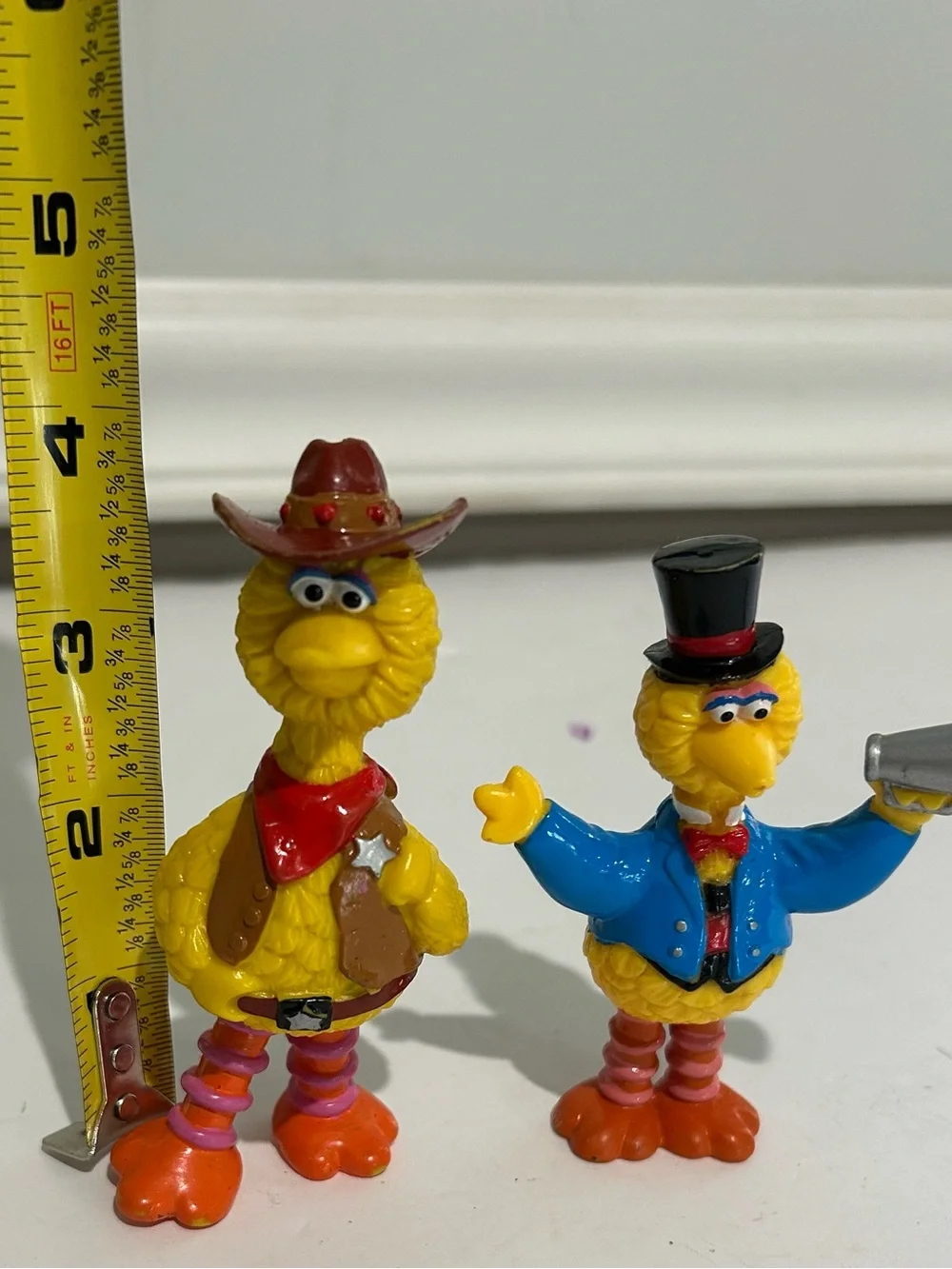 JHP Vintage Sesame Street Cowboy Big Bird Circus Big Bird Caketoppers Lot Of 2